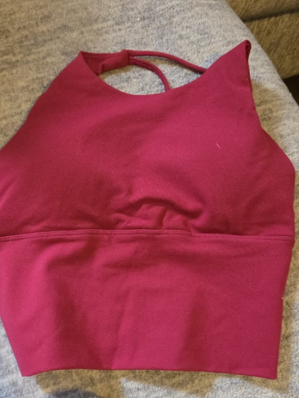 Women’s Strappy Sports Bra - Raspberry - Picture 2 of 3